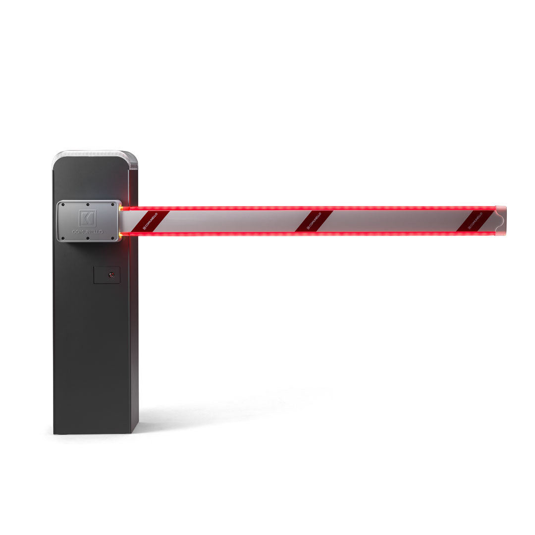 Comunello Limit 500 24V 5M Intensive Use Gate Barrier with robust arm and advanced security features.