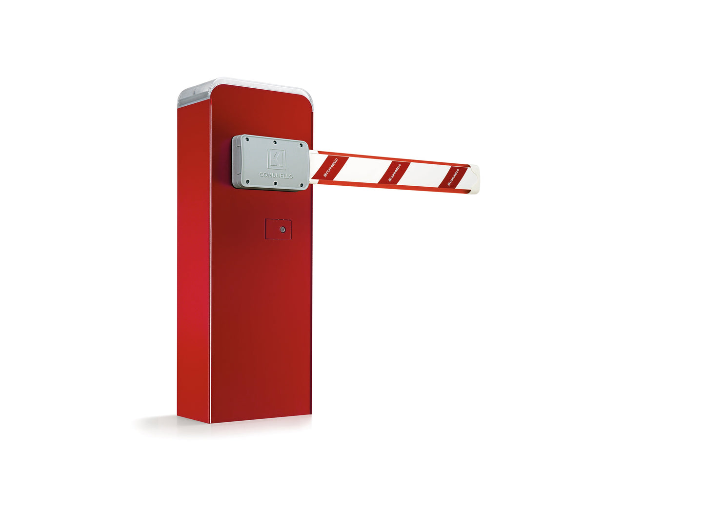 Comunello Limit 600 24V 6M Intensive Use Gate Barrier in red with robust design.