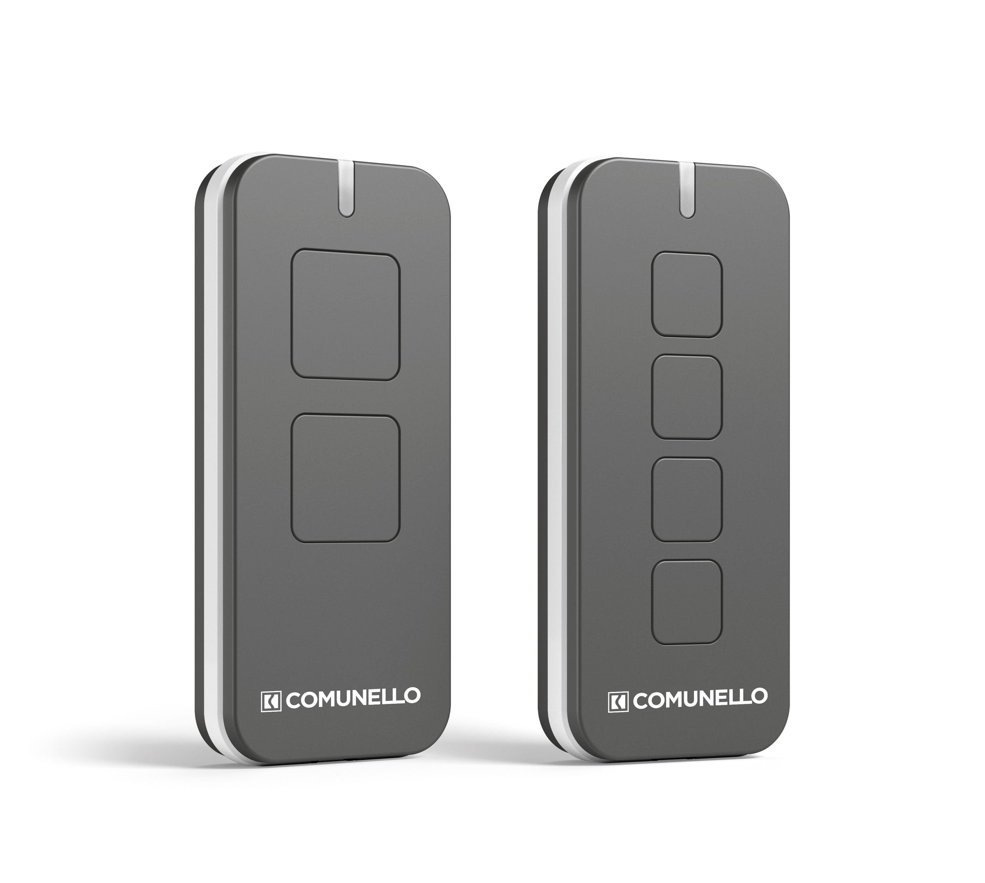 Comunello remotes with rolling code technology in black.